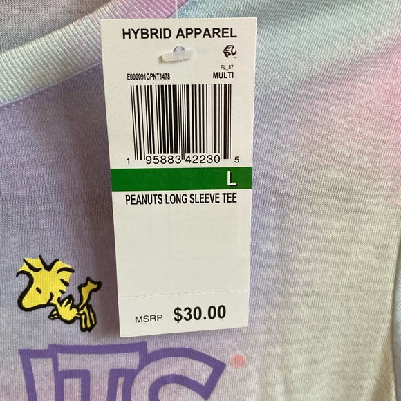Girl’s Peanuts Gang Tie Dye Graphic Long Sleeve Tee - NWT - Picture 5 of 6
